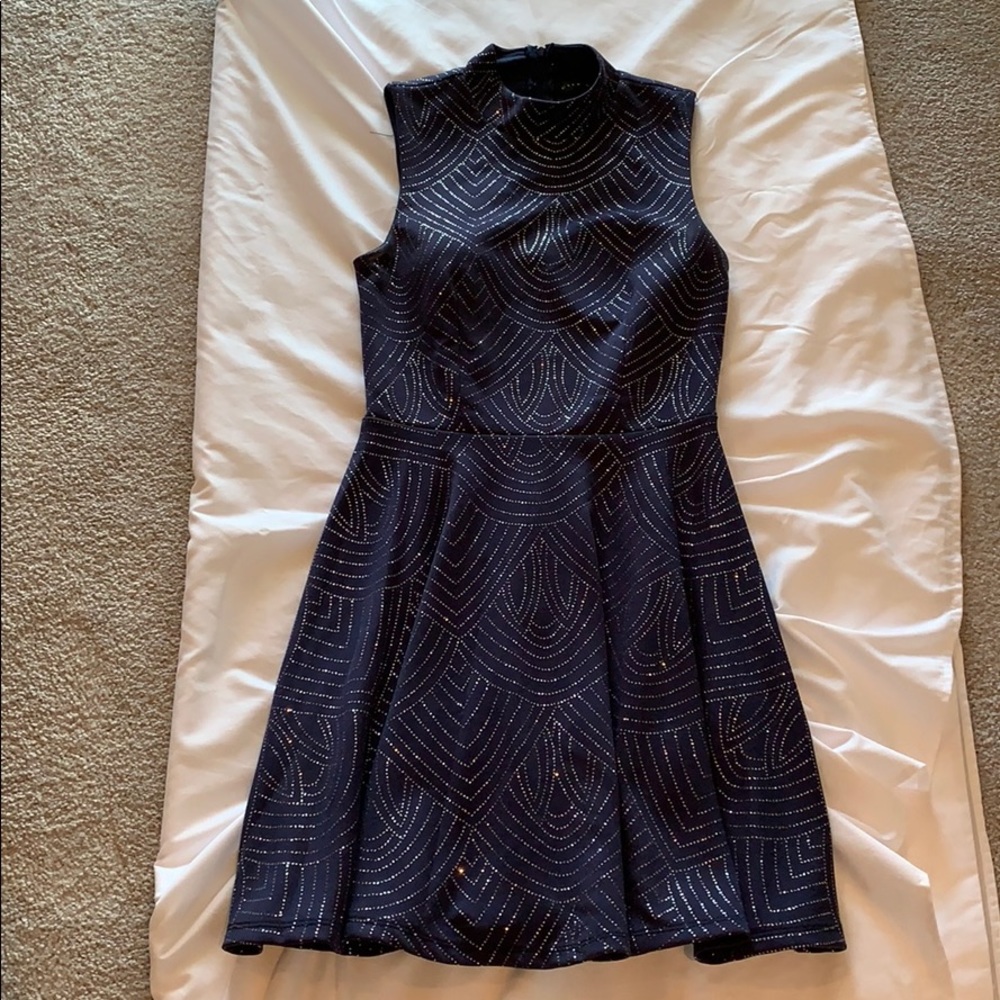 Navy blue glittered dress